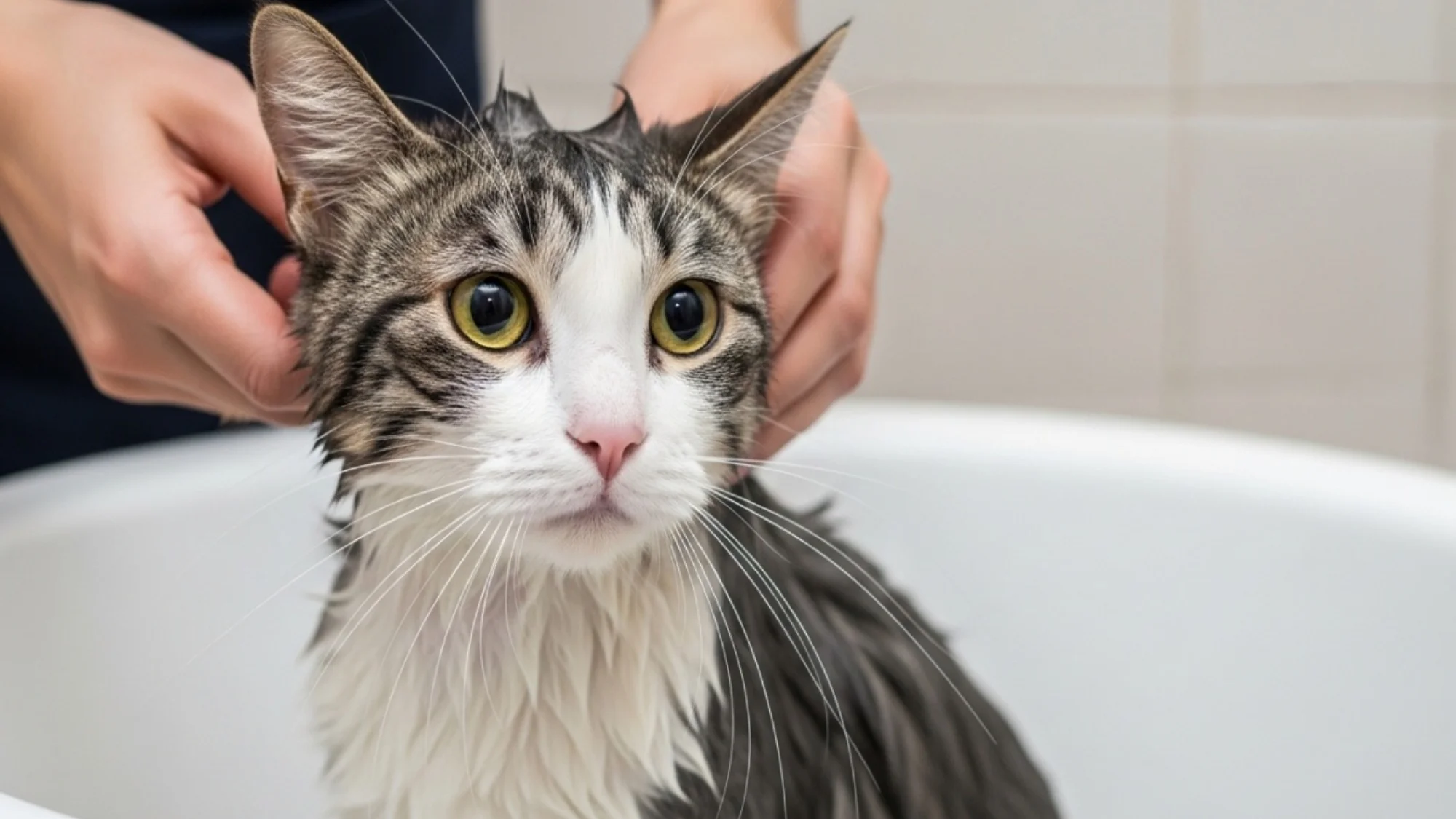 How to bathe your cat WITHOUT making them hate you (step by step)